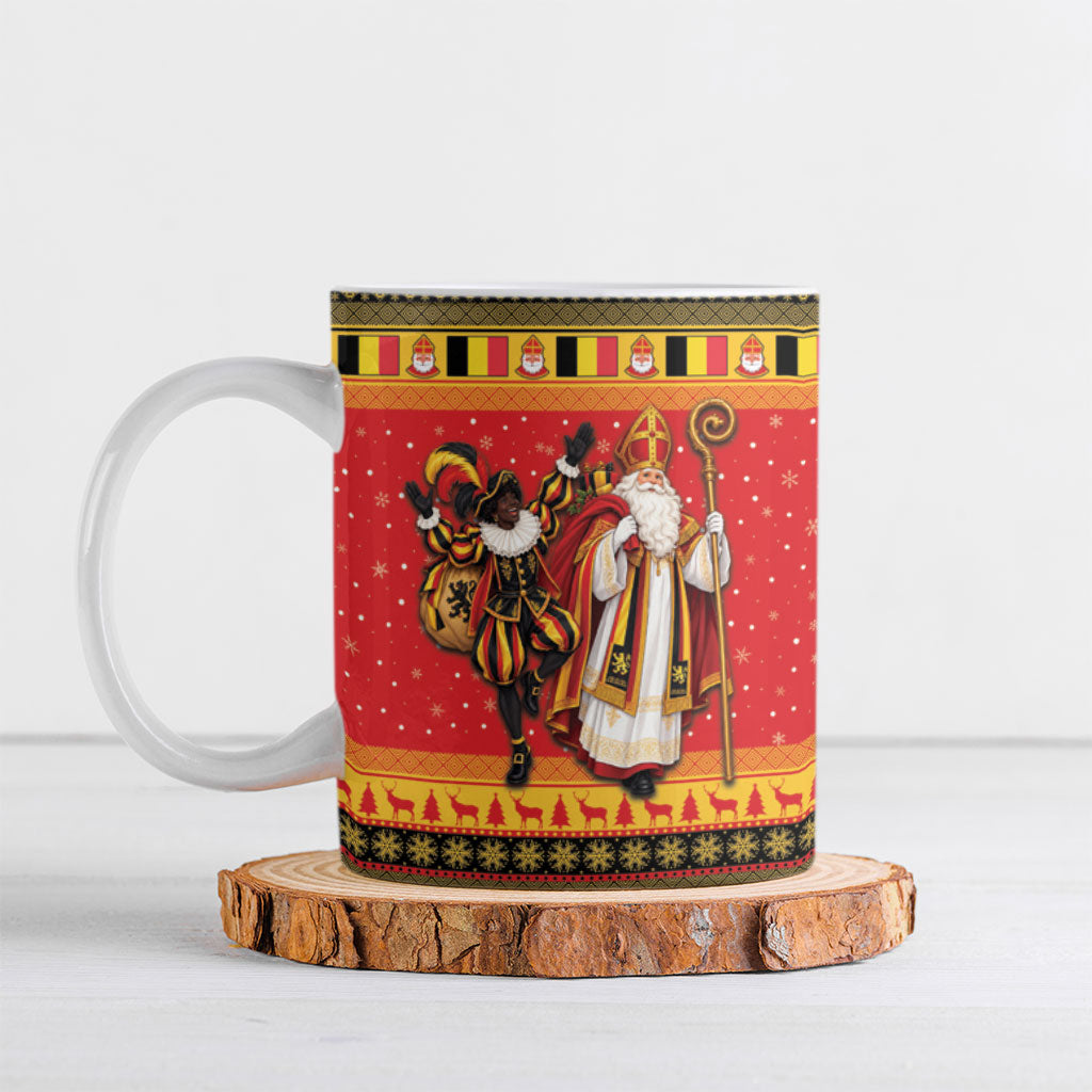 Belgium Christmas Ceramic Mug Saint Nicholas and Pere Fouettard