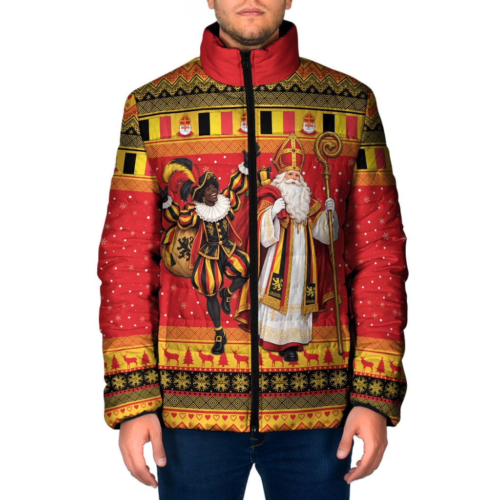 Belgium Christmas Padded Jacket Saint Nicholas and Pere Fouettard