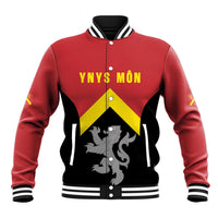 Personalised Anglesey Wales Baseball Jacket Ynys Mon Welsh Lion Flag Design - Wonder Print Shop