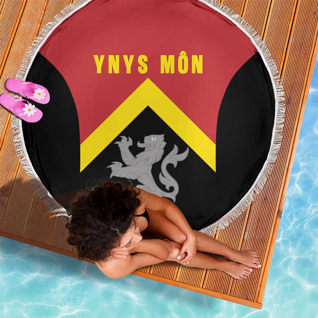 Anglesey Wales Beach Blanket Ynys Mon Welsh Lion Flag Design - Wonder Print Shop