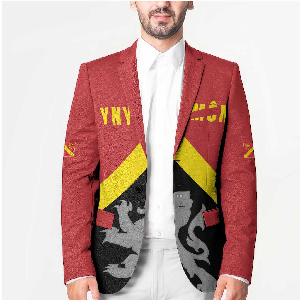 Personalised Anglesey Wales Blazer Ynys Mon Welsh Lion Flag Design - Wonder Print Shop