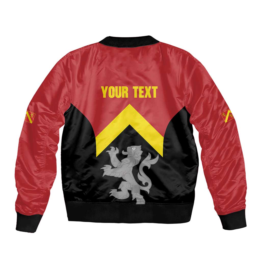Personalised Anglesey Wales Bomber Jacket Ynys Mon Welsh Lion Flag Design - Wonder Print Shop