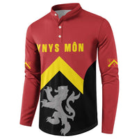 Personalised Anglesey Wales Button Sweatshirt Ynys Mon Welsh Lion Flag Design - Wonder Print Shop