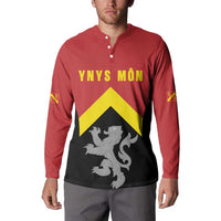 Personalised Anglesey Wales Button Sweatshirt Ynys Mon Welsh Lion Flag Design - Wonder Print Shop