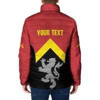 Personalised Anglesey Wales Padded Jacket Ynys Mon Welsh Lion Flag Design - Wonder Print Shop