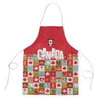 Canada Football Apron Patchwork Icons and Maple Leaf Pattern - Wonder Print Shop