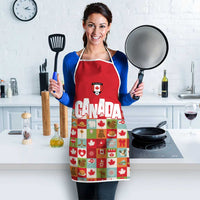 Canada Football Apron Patchwork Icons and Maple Leaf Pattern - Wonder Print Shop