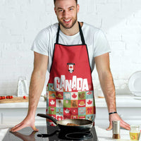 Canada Football Apron Patchwork Icons and Maple Leaf Pattern - Wonder Print Shop