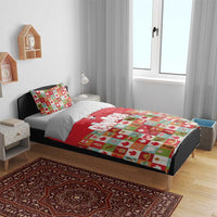 Canada Football Bedding Set Patchwork Icons and Maple Leaf Pattern - Wonder Print Shop