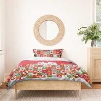 Canada Football Bedding Set Patchwork Icons and Maple Leaf Pattern - Wonder Print Shop