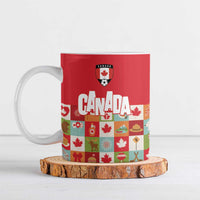 Canada Football Ceramic Mug Patchwork Icons and Maple Leaf Pattern - Wonder Print Shop