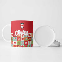 Canada Football Ceramic Mug Patchwork Icons and Maple Leaf Pattern - Wonder Print Shop