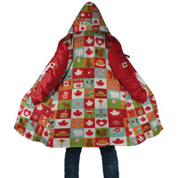 Canada Football Cloak Patchwork Icons and Maple Leaf Pattern - Wonder Print Shop