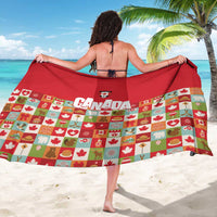 Canada Football Sarong Patchwork Icons and Maple Leaf Pattern - Wonder Print Shop