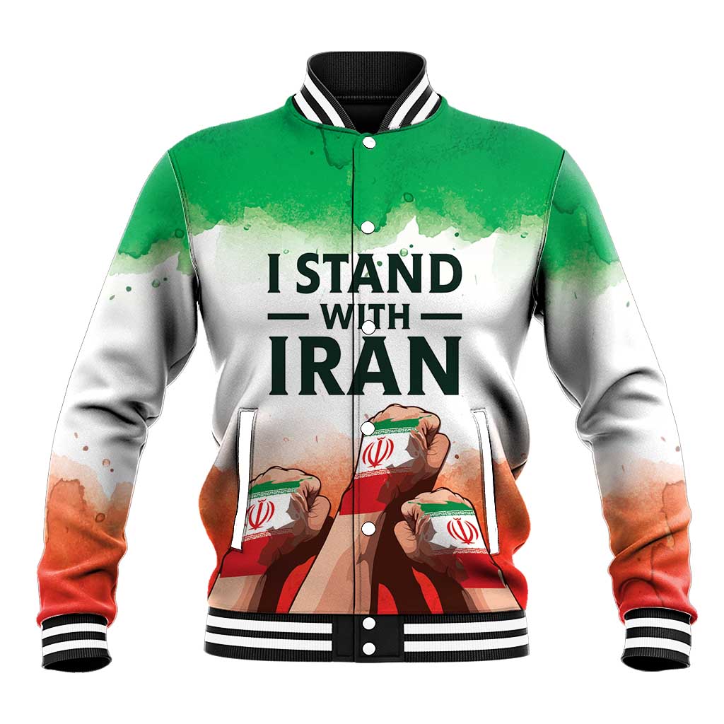 I Stand With Iran Personalized Baseball Jacket Freedom for the Iranian People