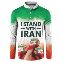 I Stand With Iran Personalized Button Sweatshirt Freedom for the Iranian People