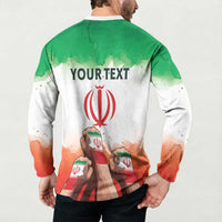 I Stand With Iran Personalized Button Sweatshirt Freedom for the Iranian People