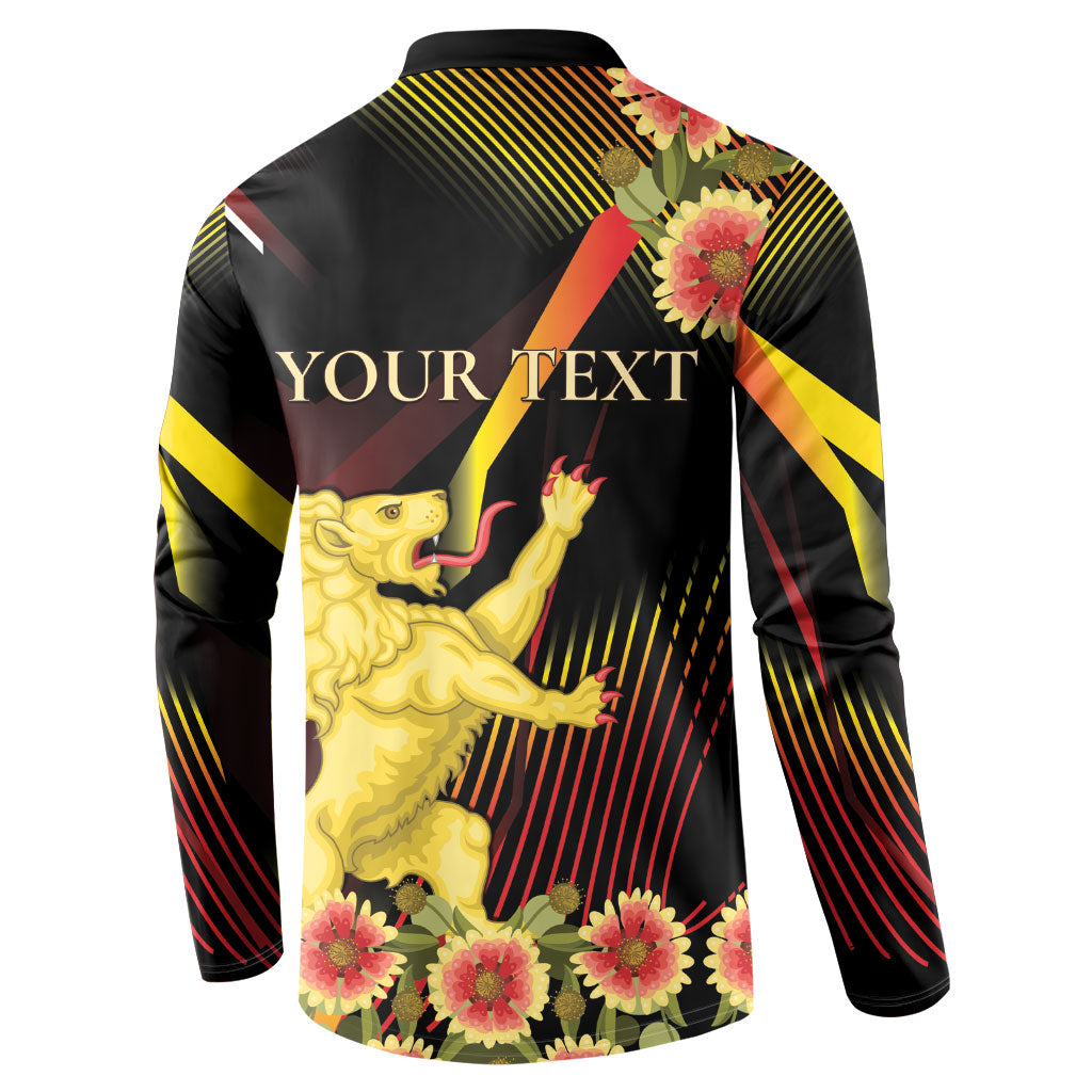 Personalized Belgium National Day Button Sweatshirt Rampant Lion Gaillardia Heritage Pride