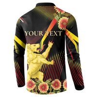 Personalized Belgium National Day Button Sweatshirt Rampant Lion Gaillardia Heritage Pride