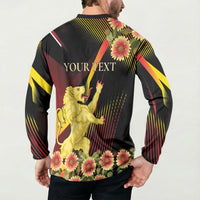 Personalized Belgium National Day Button Sweatshirt Rampant Lion Gaillardia Heritage Pride