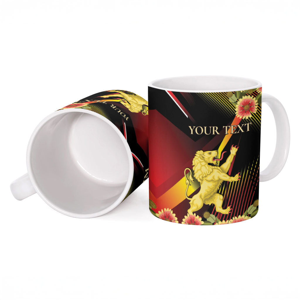 Personalized Belgium National Day Ceramic Mug Rampant Lion Gaillardia Heritage Pride