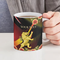 Personalized Belgium National Day Ceramic Mug Rampant Lion Gaillardia Heritage Pride