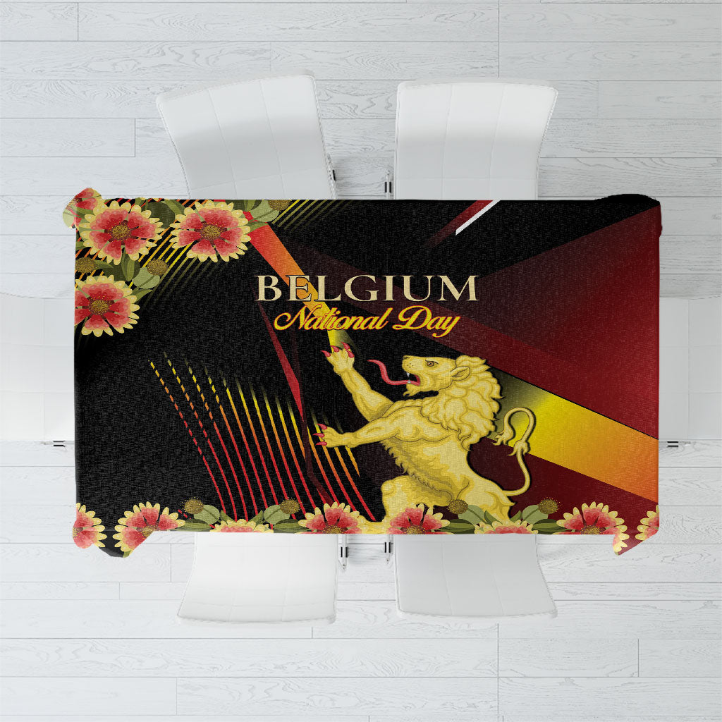 Belgium National Day Tablecloth Rampant Lion Gaillardia Heritage Pride