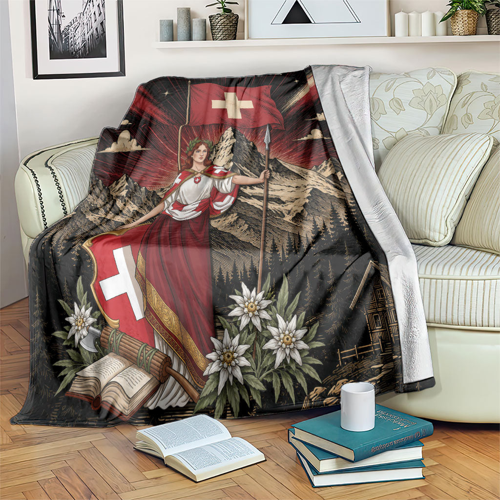 Switzerland National Day Blanket Helvetia Alps Heritage Pride