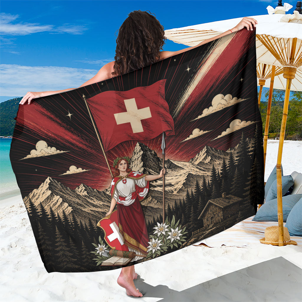 Switzerland National Day Sarong Helvetia Alps Heritage Pride
