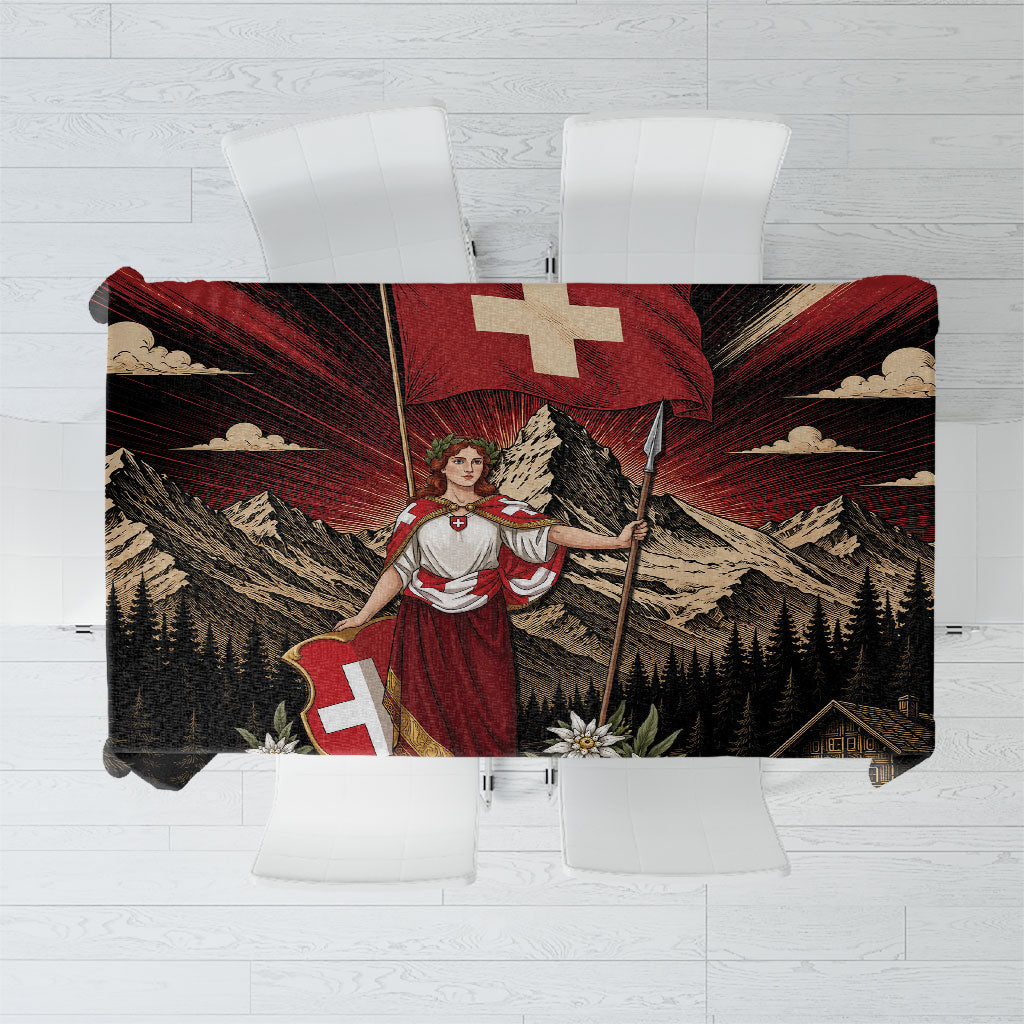 Switzerland National Day Tablecloth Helvetia Alps Heritage Pride