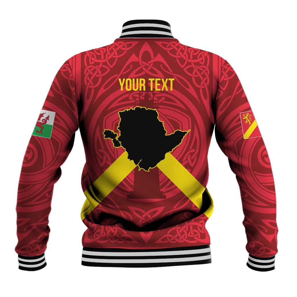 Personalized Anglesey Ynys Mon Baseball Jacket Map and Emblem Celtic Style - Wonder Print Shop