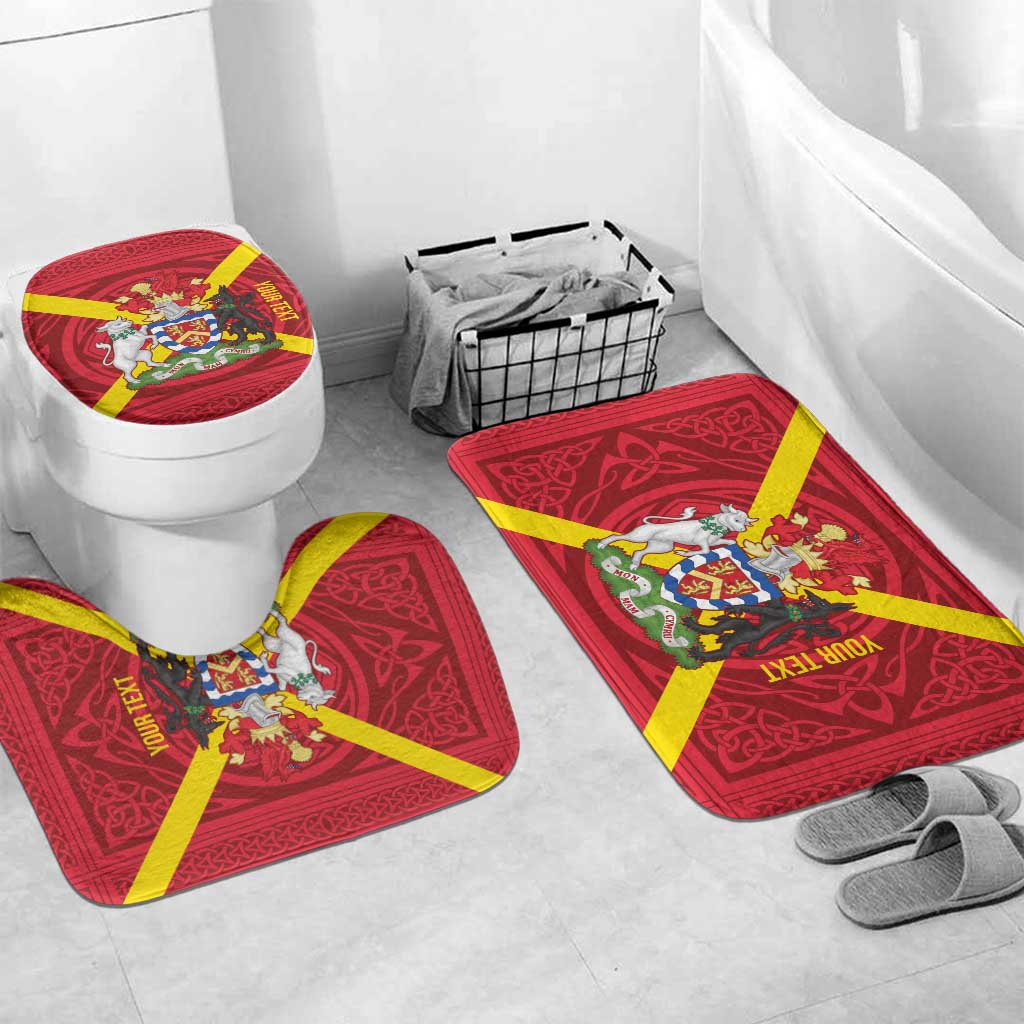 Personalized Anglesey Ynys Mon Bathroom Set Map and Emblem Celtic Style - Wonder Print Shop