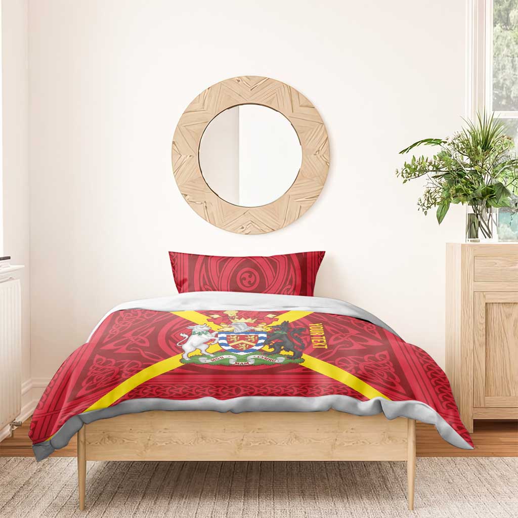 Personalized Anglesey Ynys Mon Bedding Set Map and Emblem Celtic Style - Wonder Print Shop