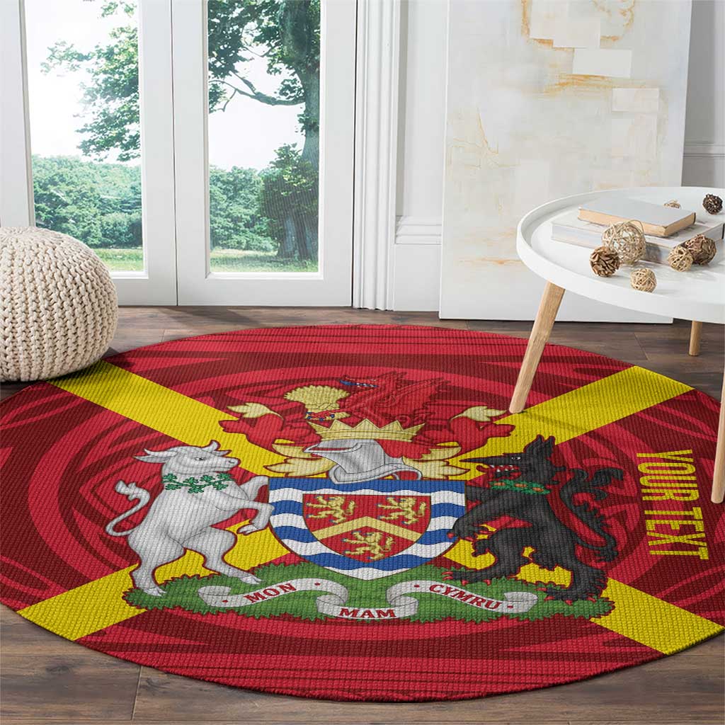 Personalized Anglesey Ynys Mon Round Carpet Map and Emblem Celtic Style - Wonder Print Shop