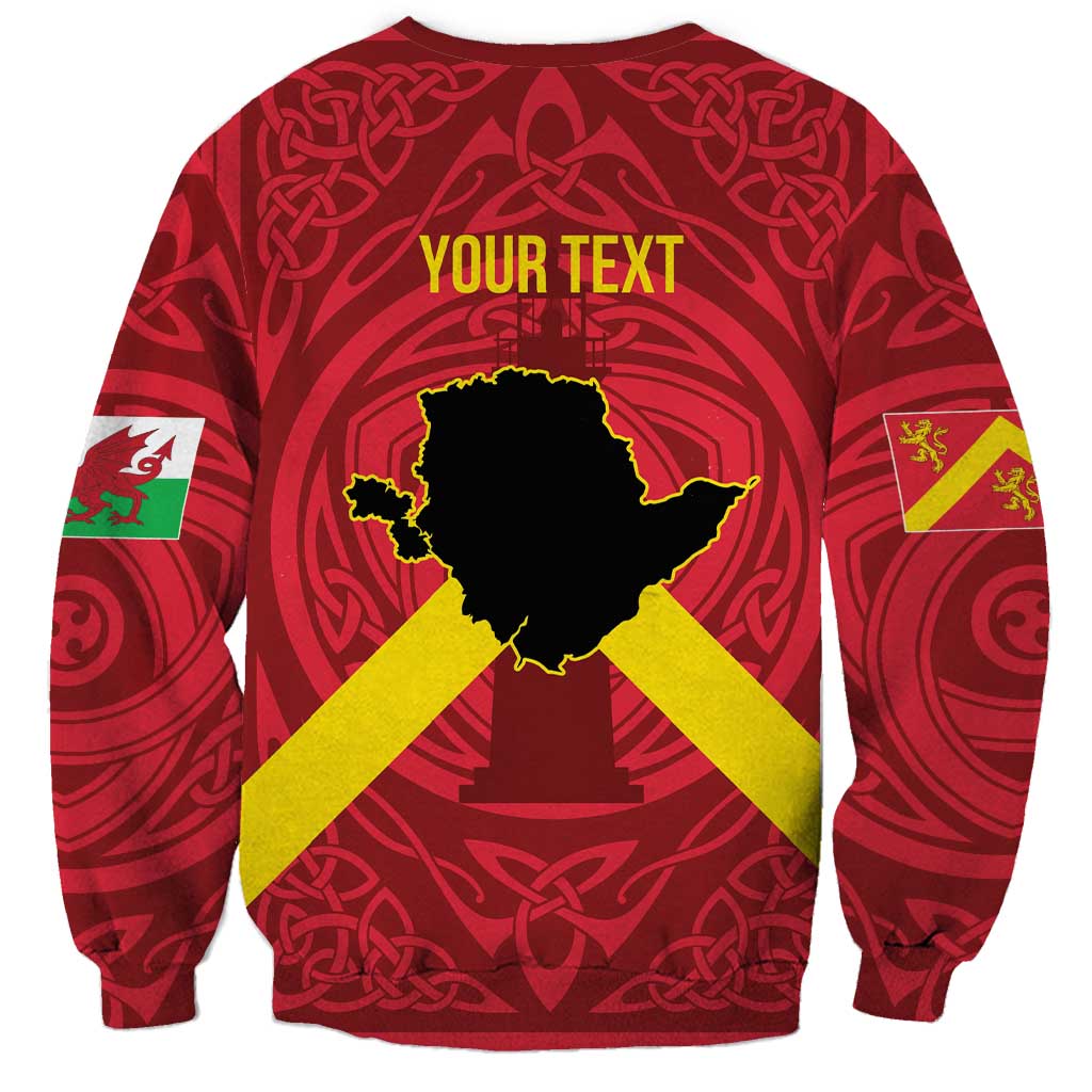 Personalized Anglesey Ynys Mon Sweatshirt Map and Emblem Celtic Style - Wonder Print Shop