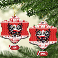 Poland Christmas Ceramic Ornament Polish Eagle with Flag Style - Wonder Print Shop