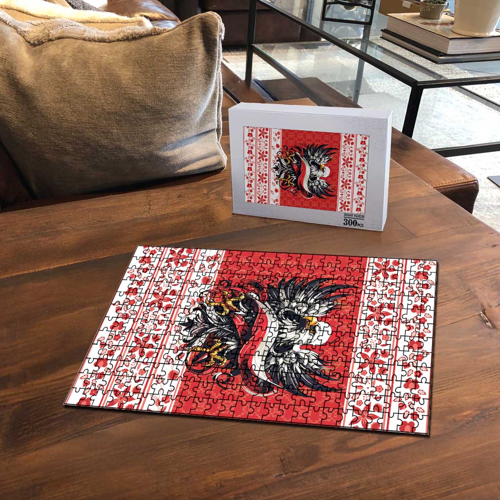 Poland Christmas Puzzle Polish Eagle with Flag Style - Wonder Print Shop