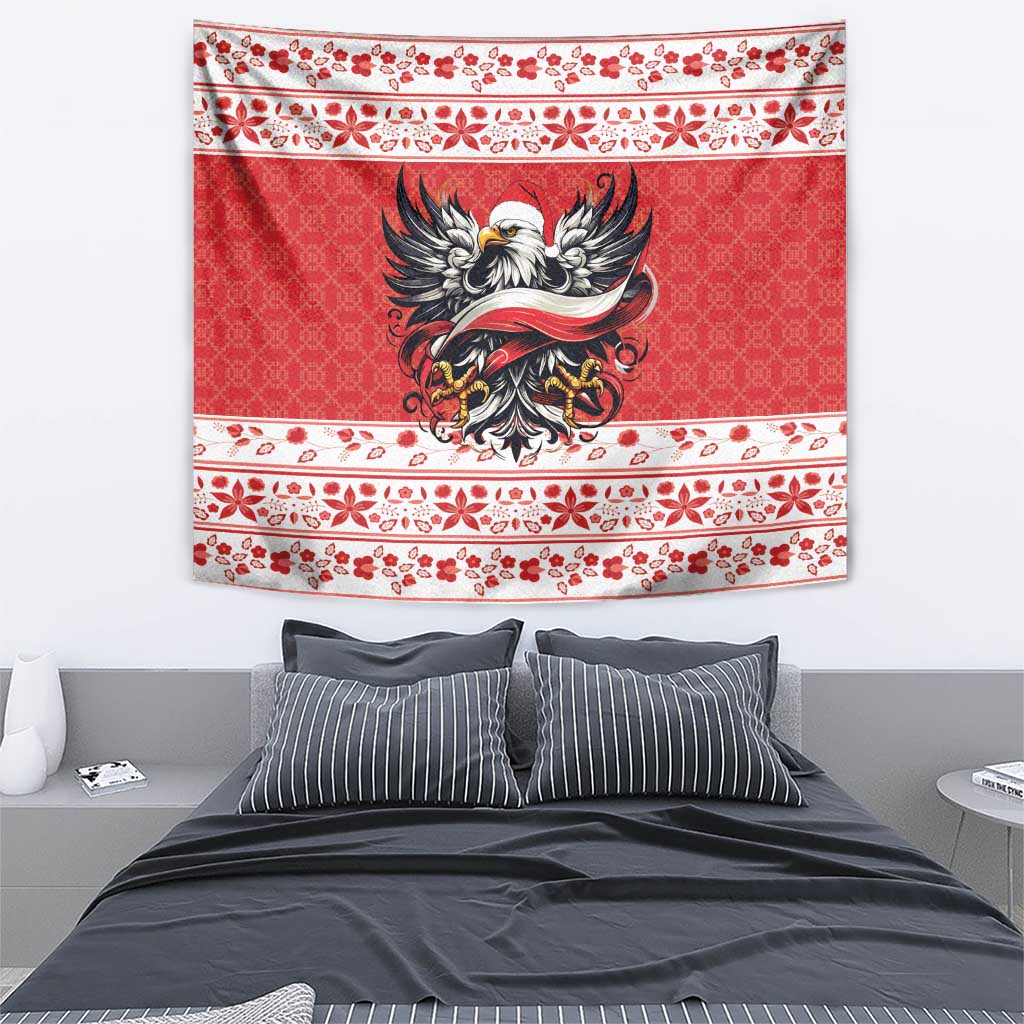 Poland Christmas Tapestry Polish Eagle with Flag Style - Wonder Print Shop