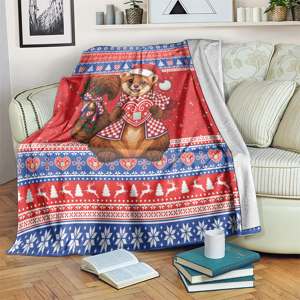 Croatia Christmas Blanket Hrvatska Kuna Licitar Heart