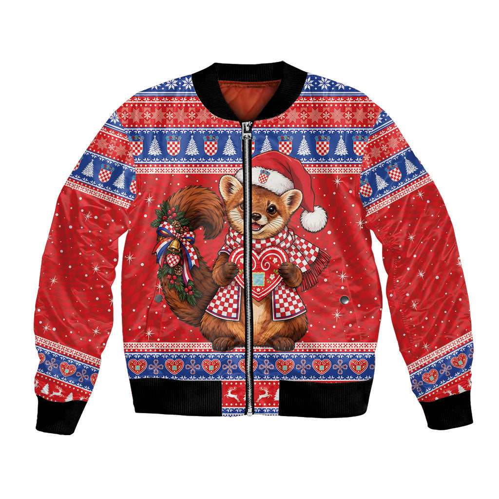 Croatia Christmas Bomber Jacket Hrvatska Kuna Licitar Heart