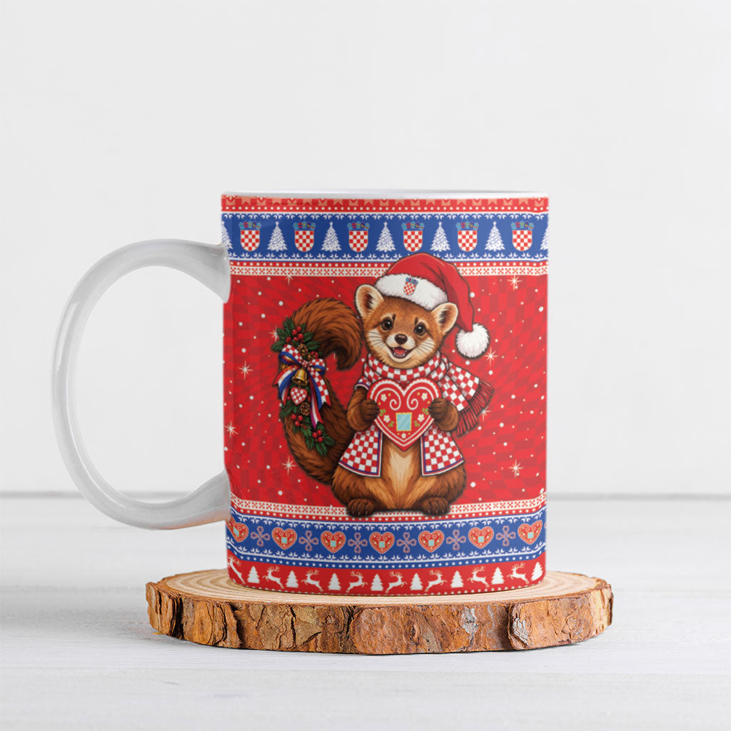 Croatia Christmas Ceramic Mug Hrvatska Kuna Licitar Heart