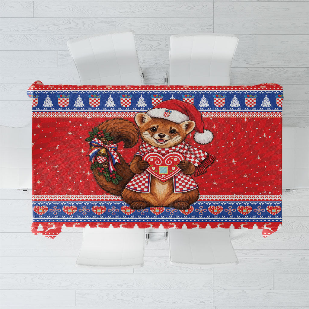 Croatia Christmas Tablecloth Hrvatska Kuna Licitar Heart