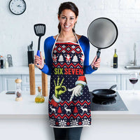 Grinch Hand Six Seven Xmas Apron Meme Gen Alpha Slang - Wonder Print Shop