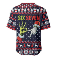 Grinch Hand Six Seven Xmas Baseball Jersey Meme Gen Alpha Slang - Wonder Print Shop