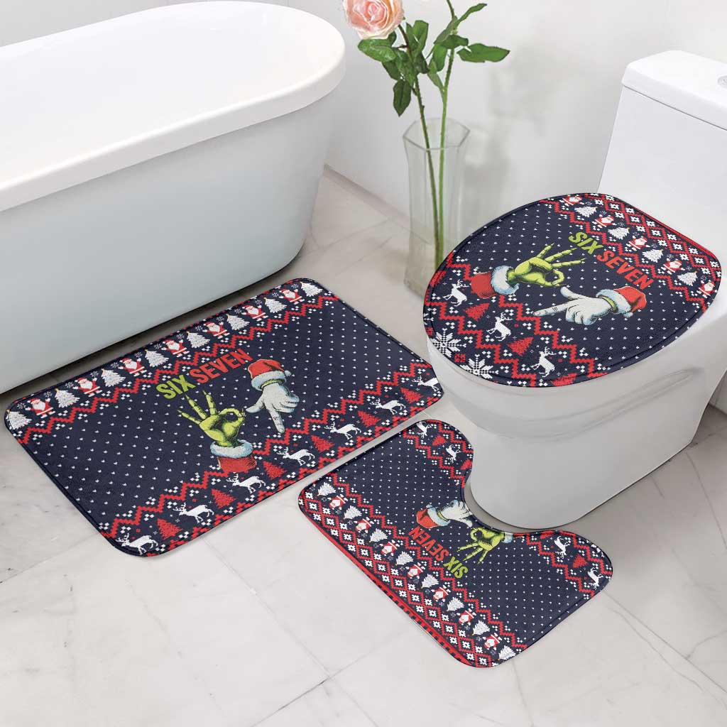 Grinch Hand Six Seven Xmas Bathroom Set Meme Gen Alpha Slang - Wonder Print Shop