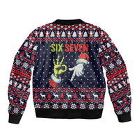 Grinch Hand Six Seven Xmas Bomber Jacket Meme Gen Alpha Slang - Wonder Print Shop