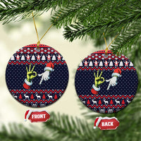 Grinch Hand Six Seven Xmas Ceramic Ornament Meme Gen Alpha Slang - Wonder Print Shop