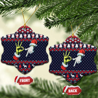 Grinch Hand Six Seven Xmas Ceramic Ornament Meme Gen Alpha Slang - Wonder Print Shop
