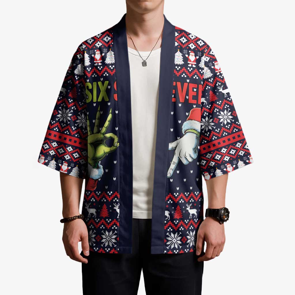 Grinch Hand Six Seven Xmas Kimono Meme Gen Alpha Slang - Wonder Print Shop