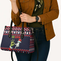 Grinch Hand Six Seven Xmas Leather Bag Meme Gen Alpha Slang - Wonder Print Shop